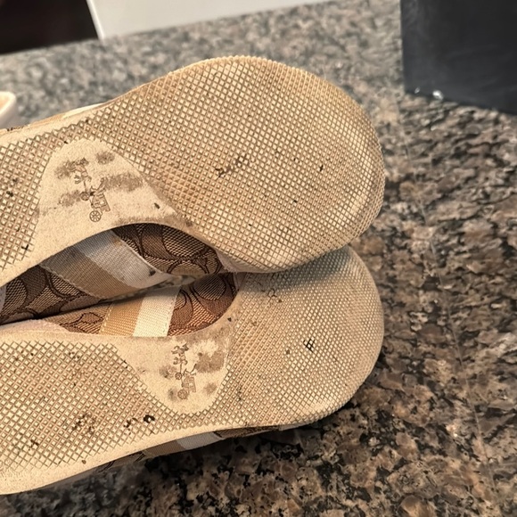 Coach Tan and Brown Monogram Suede Sneakers 8 - Picture 8 of 15